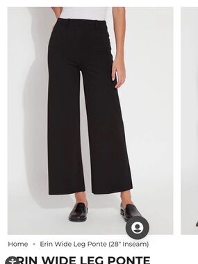 NWT’s Lysse “Erin” Pointe Black Wide-Leg Trousers